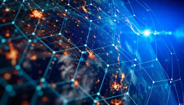 量子µm通信库存图片